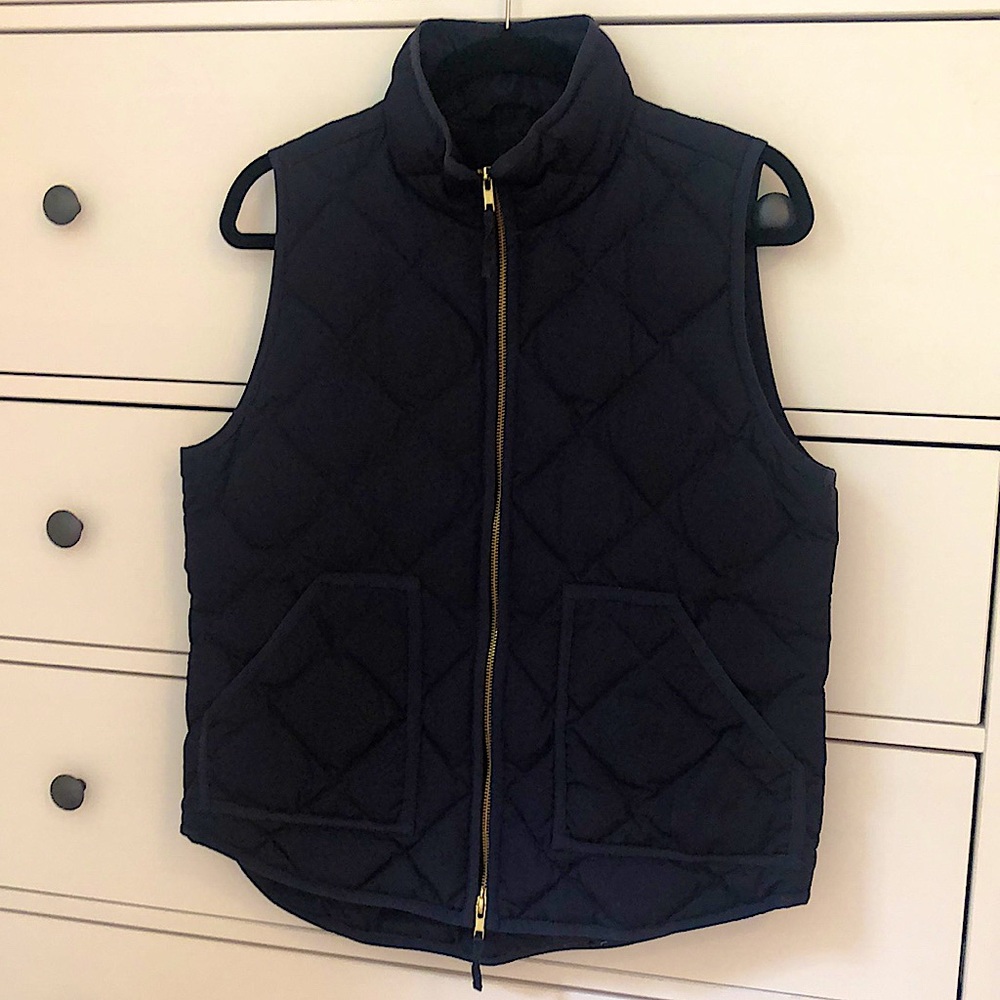 J. CREW Navy Down Puffer Vest